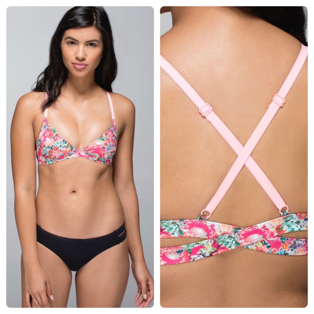Lululemon Shanti Surf Triangle Top in Flowabunga Mini Multi / Bleached Coral